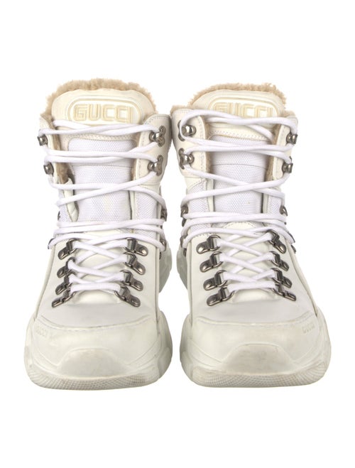 Gucci Leather Colorblock Pattern Hiking Boots