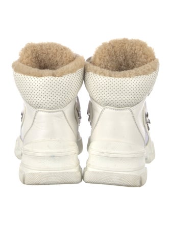 Gucci Leather Colorblock Pattern Hiking Boots