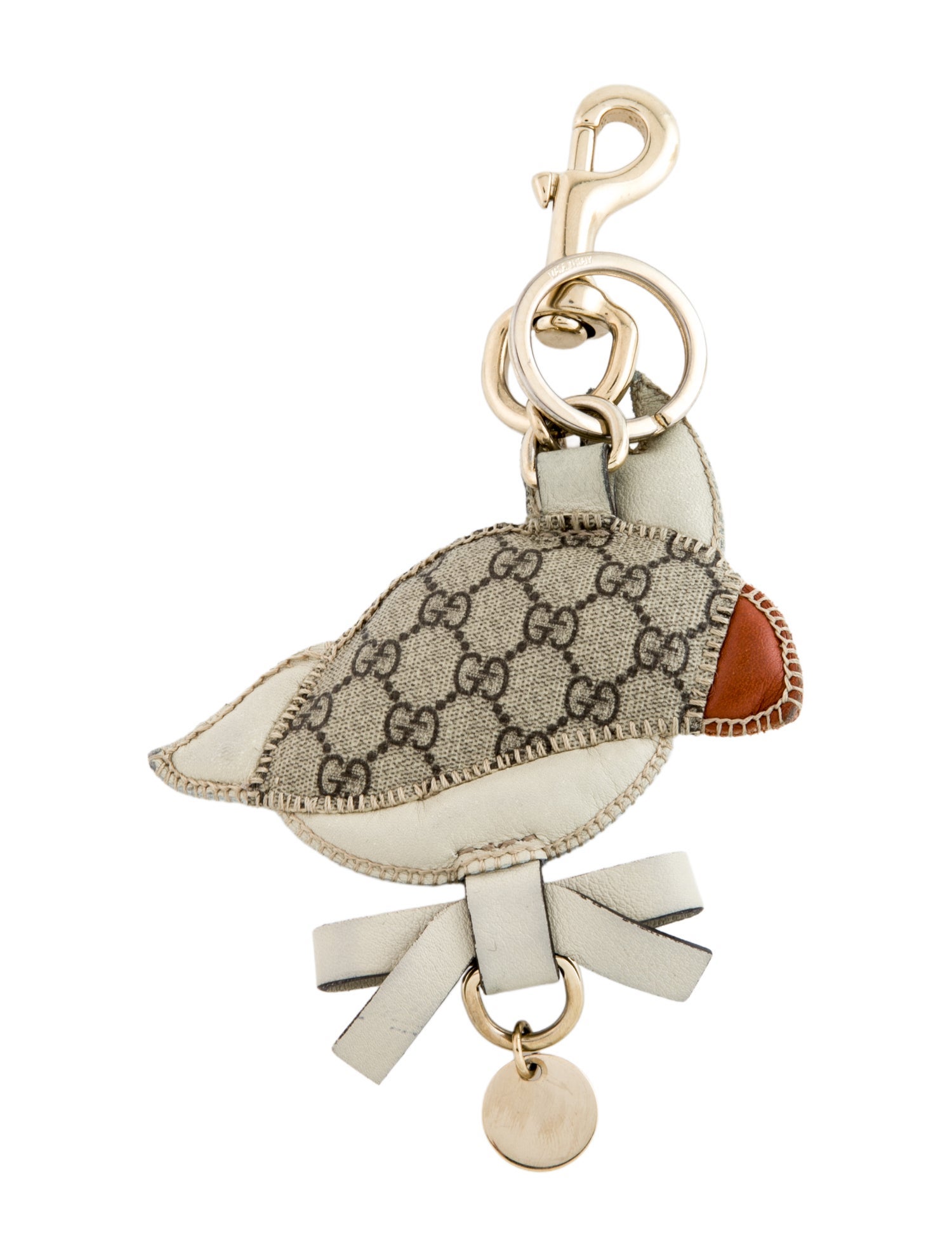 Gucci Leather & Coated Canvas Bird Keychain