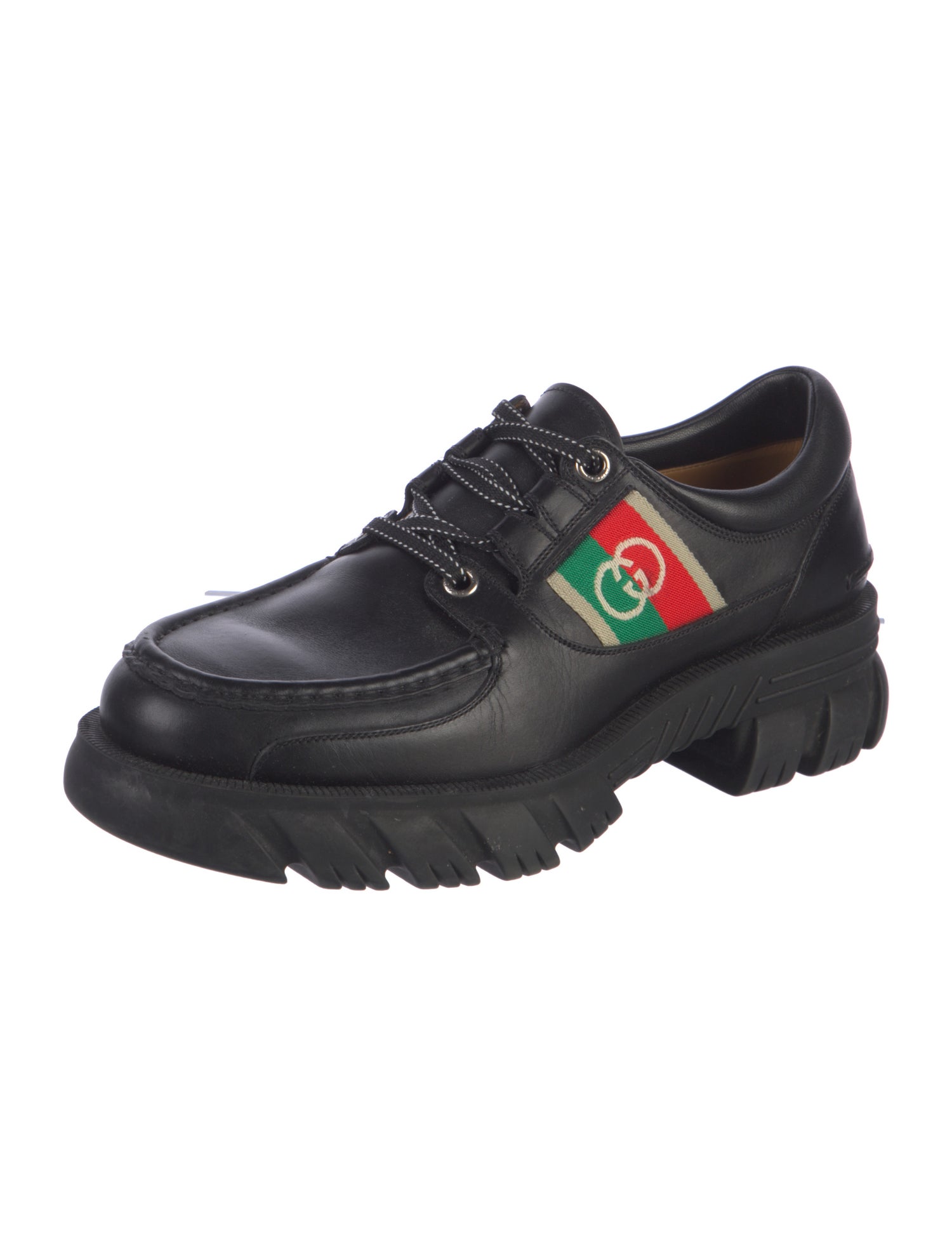 Gucci Web Accent Leather Sneakers