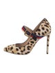 Gucci Sylvie Web Accent Ponyhair Pumps