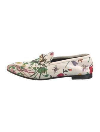 Gucci Flora Print Canvas Loafers
