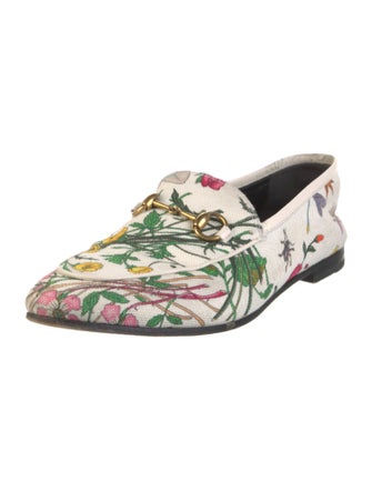 Gucci Flora Print Canvas Loafers