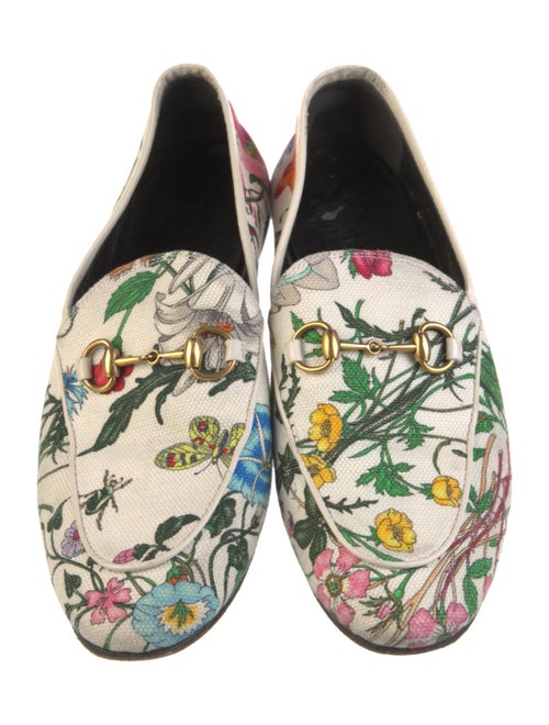 Gucci Flora Print Canvas Loafers