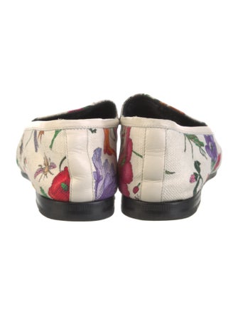 Gucci Flora Print Canvas Loafers