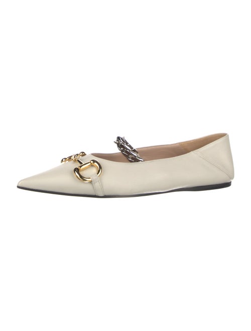 Gucci Horsebit Accent Leather Mary Jane Flats
