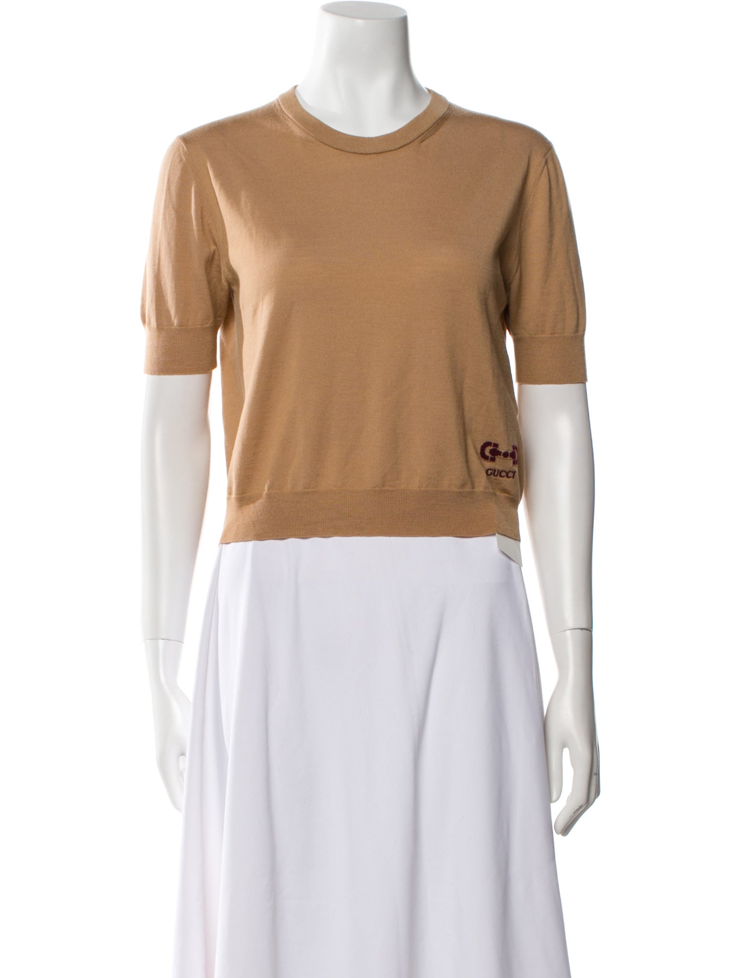 Gucci Wool Crew Neck Crop Top