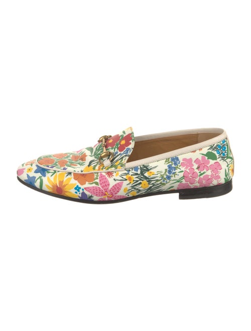Gucci Leather Floral Print Loafers