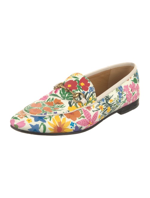 Gucci Leather Floral Print Loafers
