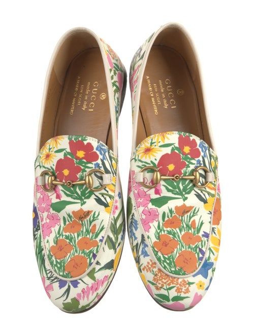 Gucci Leather Floral Print Loafers