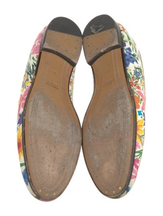 Gucci Leather Floral Print Loafers