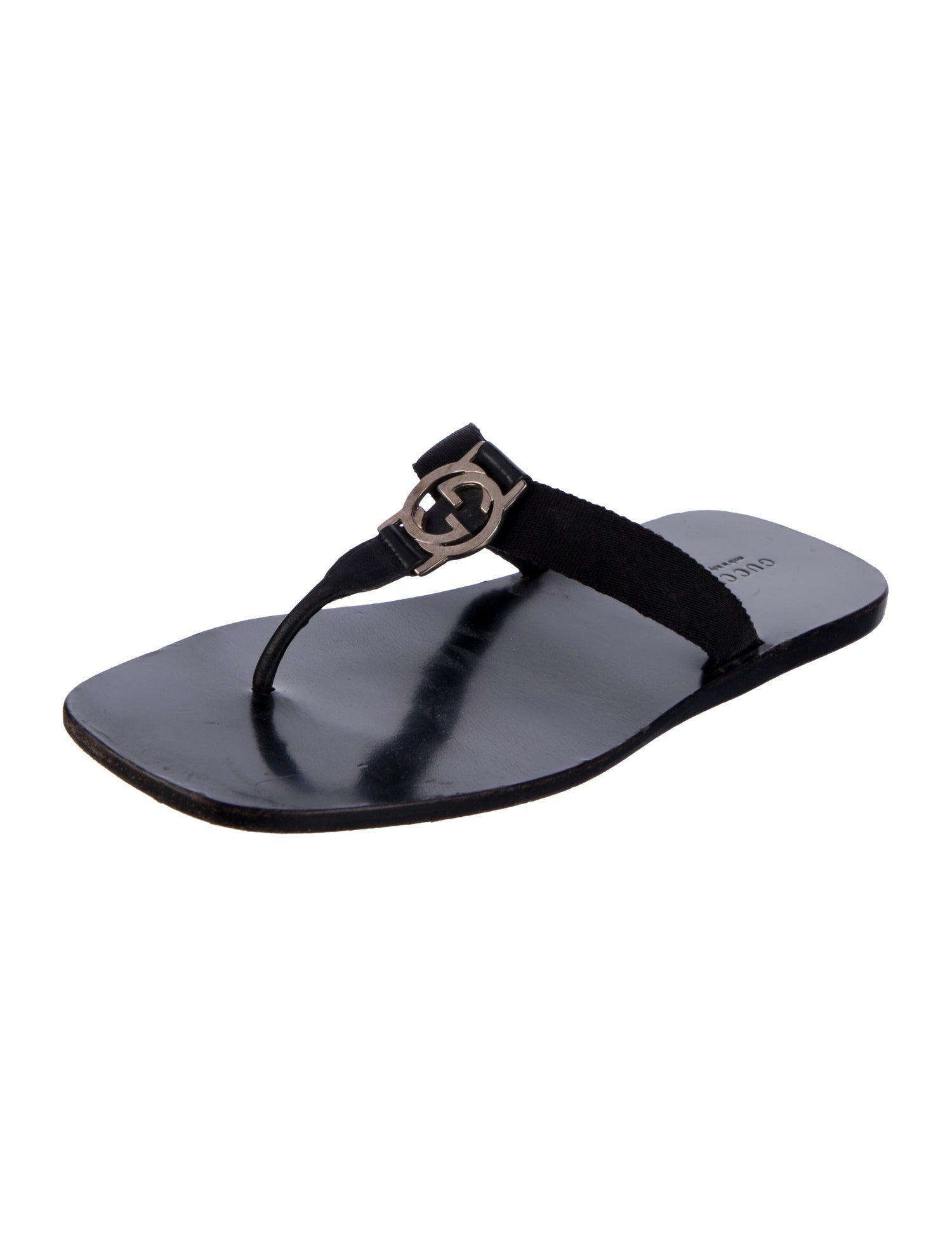 Gucci Vintage Interlocking G Logo T-Strap Sandals