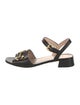 Gucci Horsebit Accent Leather Slingback Sandals