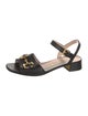 Gucci Horsebit Accent Leather Slingback Sandals