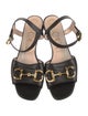 Gucci Horsebit Accent Leather Slingback Sandals