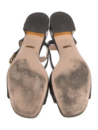 Gucci Horsebit Accent Leather Slingback Sandals