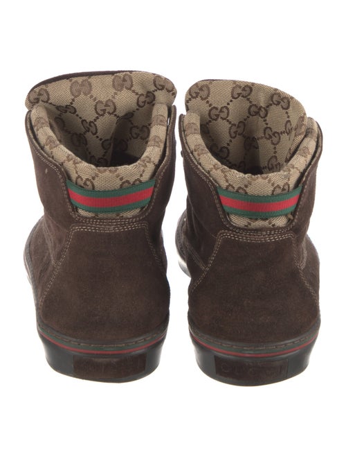 Gucci Web Accent Suede Lace-Up Boots