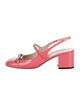 Gucci Horsebit Accent Patent Leather Slingback Pumps