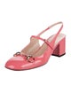 Gucci Horsebit Accent Patent Leather Slingback Pumps