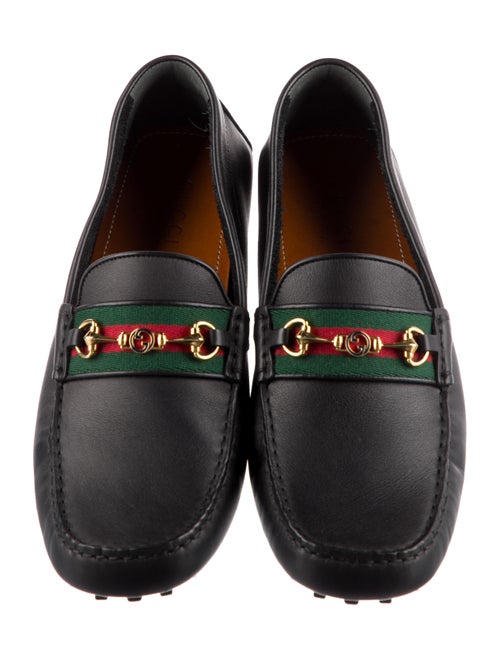 Gucci Web Accent Leather Drivers