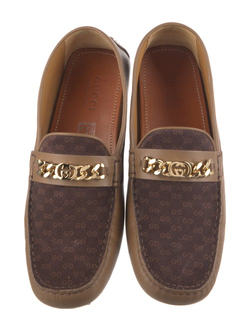 Gucci Leather Chain-Link Accents Drivers