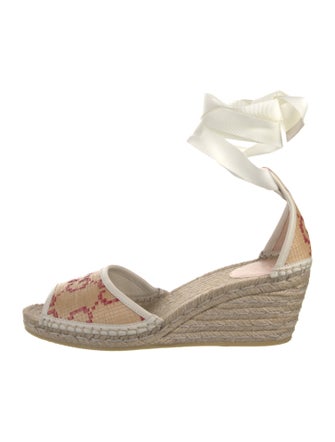 Gucci GG Logo Raffia Espadrilles