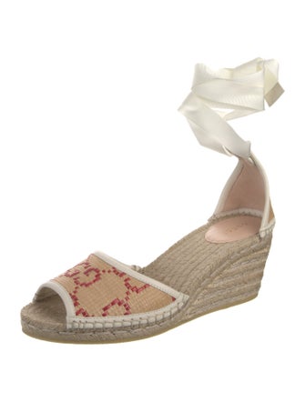 Gucci GG Logo Raffia Espadrilles