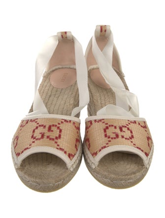 Gucci GG Logo Raffia Espadrilles