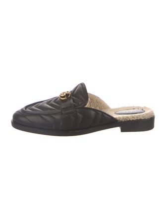 Gucci Double G Logo Leather Mules