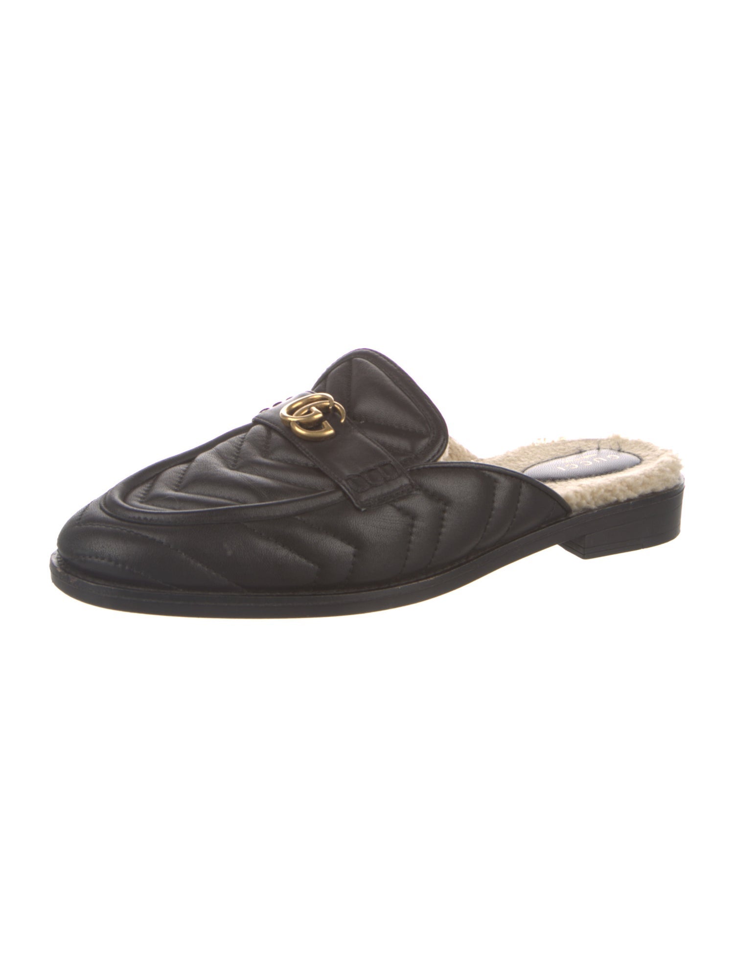 Gucci Double G Logo Leather Mules