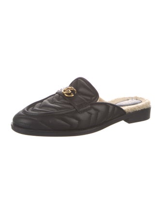 Gucci Double G Logo Leather Mules