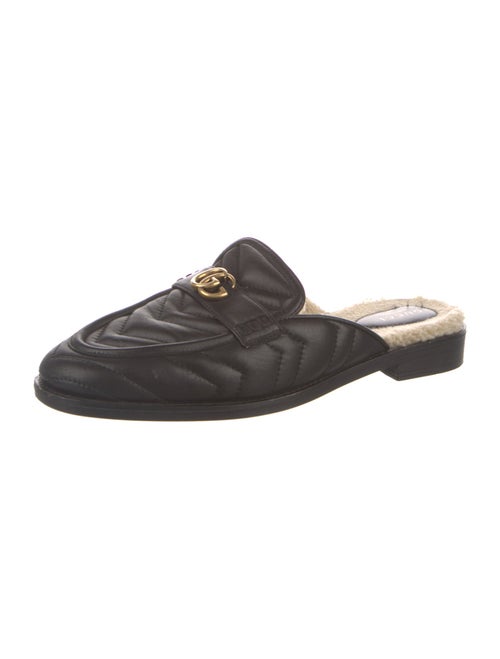 Gucci Double G Logo Leather Mules
