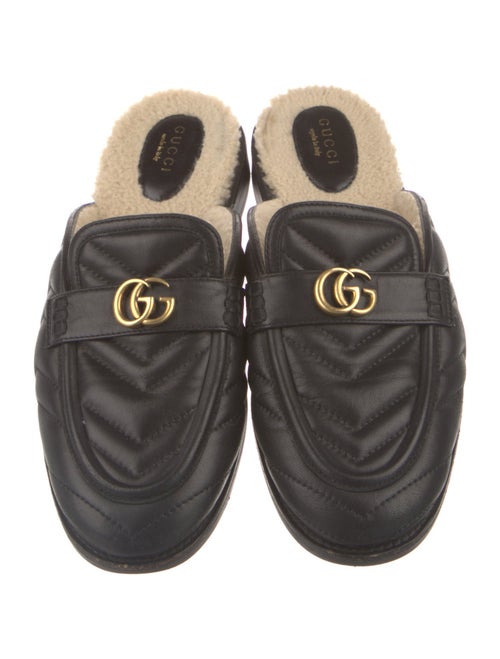 Gucci Double G Logo Leather Mules