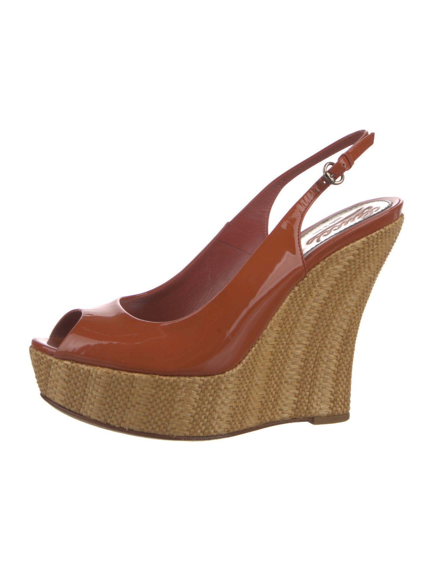 Gucci Patent Leather Slingback Pumps