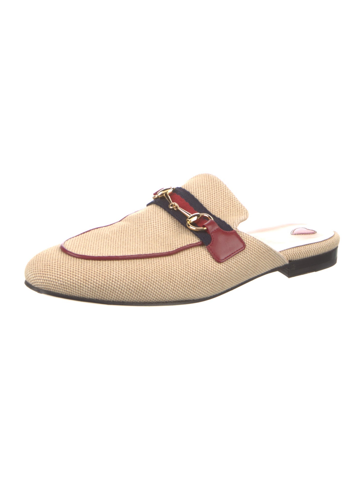 Gucci 1955 Horsebit Accent Canvas Mules