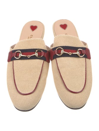 Gucci 1955 Horsebit Accent Canvas Mules