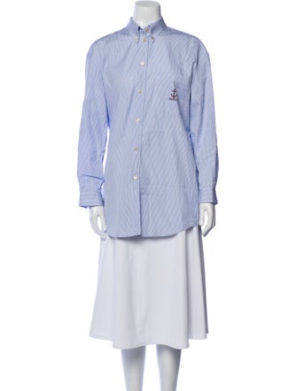 Gucci Striped Long Sleeve Button-Up Top