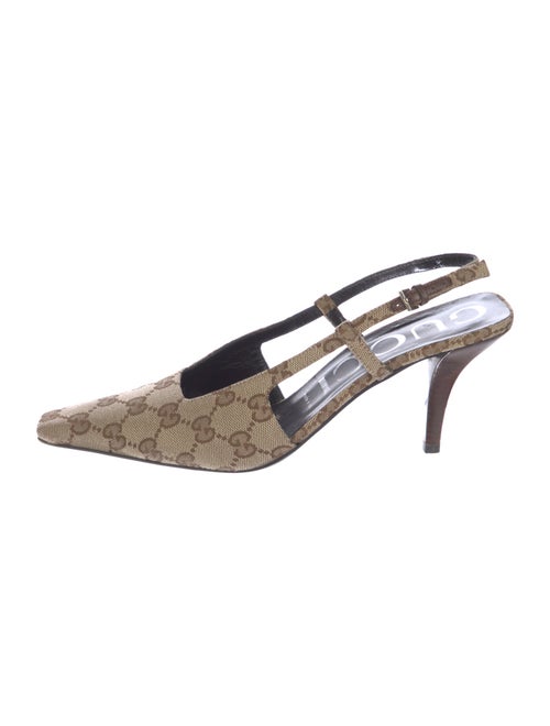 Gucci GG Canvas Canvas Slingback Pumps
