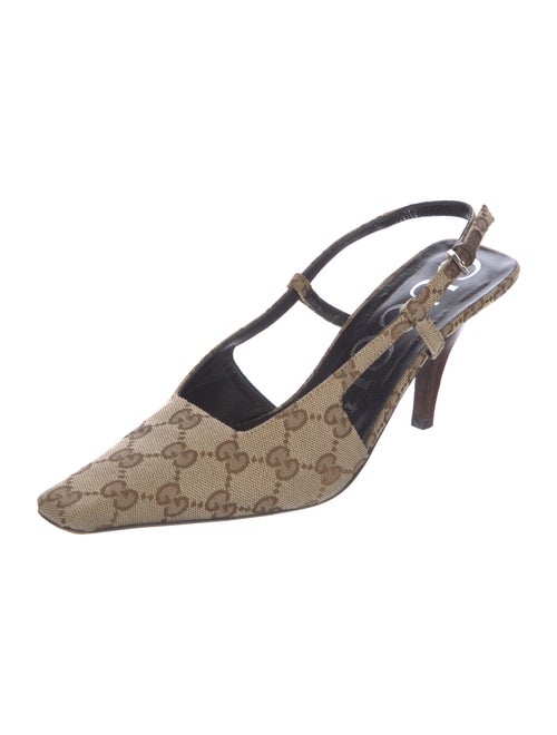 Gucci GG Canvas Canvas Slingback Pumps