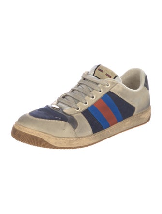 Gucci Web Accent Suede Sneakers