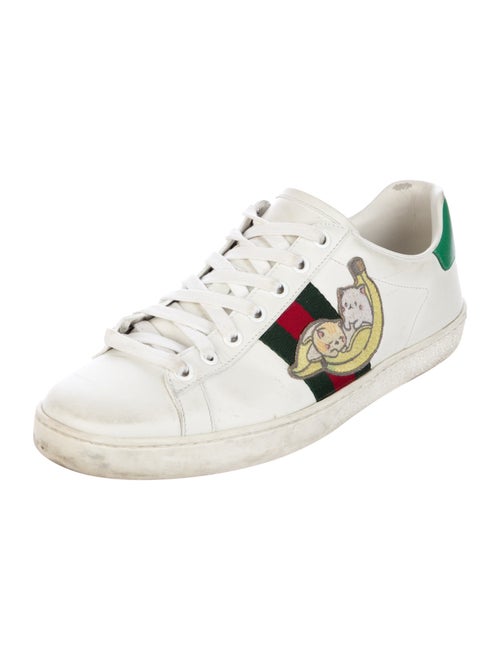 Gucci Web Accent Leather Sneakers