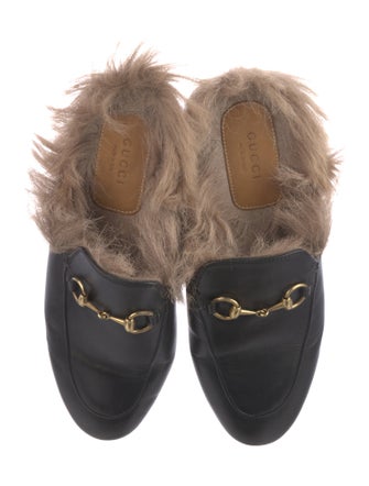 Gucci Horseferry Check Pattern Leather Mules