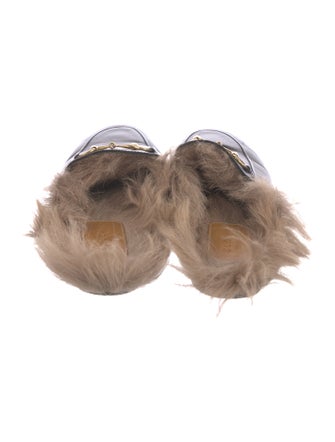 Gucci Horseferry Check Pattern Leather Mules