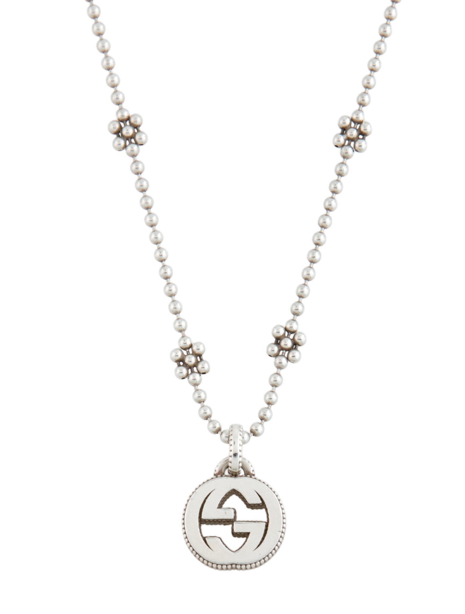Gucci Interlocking G Flower Station Necklace
