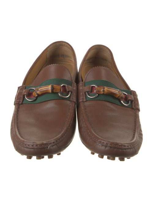 Gucci Web Accent Leather Drivers