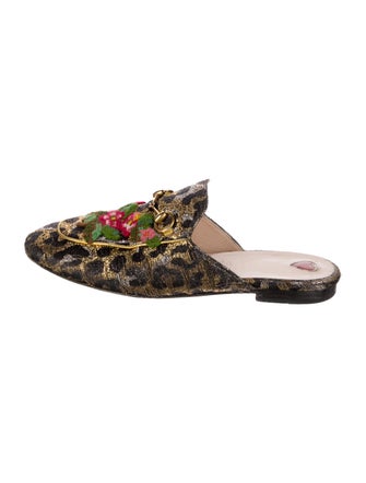 Gucci Horsebit Accent Printed Mules