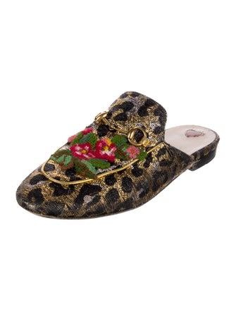 Gucci Horsebit Accent Printed Mules