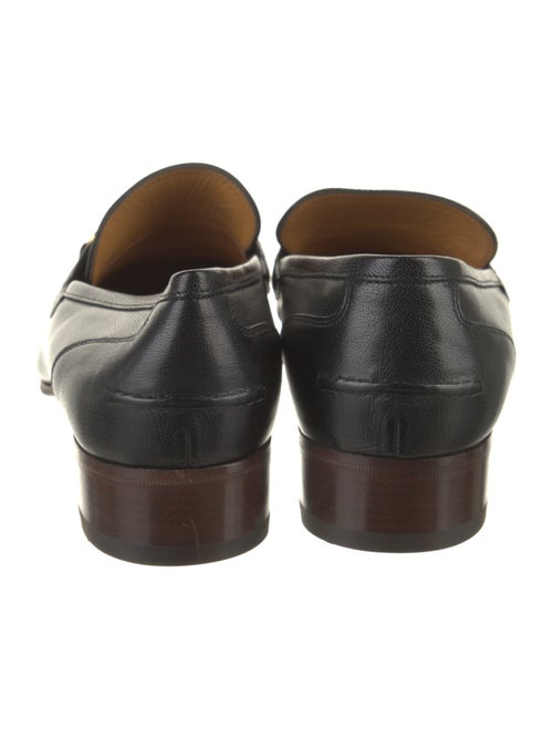 Gucci Web Accent Leather Loafers