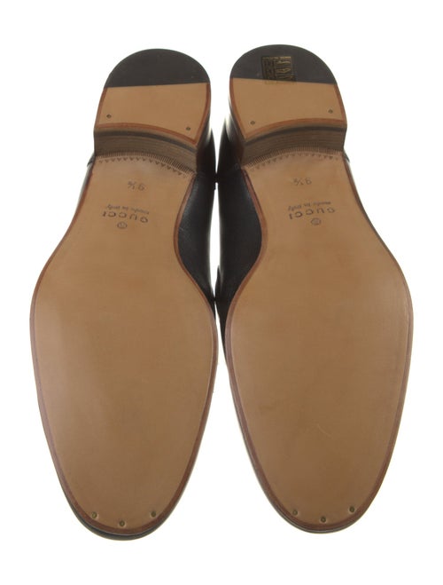 Gucci Web Accent Leather Loafers