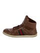 Gucci Web Accent Embossed Leather Sneakers